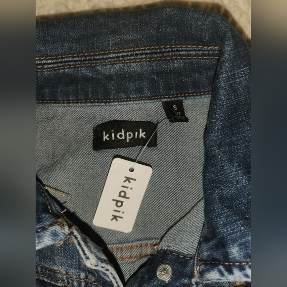 Denim Jean Jacket Girl's Sz 7 / 8 2-Toned Colorblock KIDPIK - Picture 5 of 7